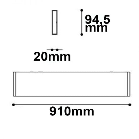 LED Wandleuchte Linear Up&Down 900 910mm 30W IP40 weiß warmweiß - Beleuchtung