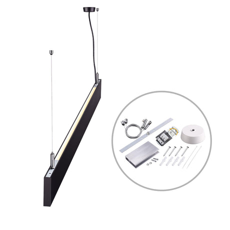 LED Hängeleuchte Linear Up&Down 600 25W prismatisch linear- u. 90° verbindbar schwarz warmweiß - Beleuchtung