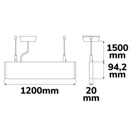 LED Hängeleuchte Linear Up&Down 1200 40W prismatisch linear- u. 90° verbindbar weiß warmweiß - Beleuchtung