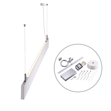 LED Hängeleuchte Linear Up&Down 600 25W prismatisch linear- u. 90° verbindbar weiß warmweiß - Beleuchtung