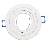 Einbaurahmen rund, Loch 80mm, weiß + Alu weiß, für GU10/MR16 Spots