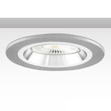 Einbaurahmen rund, Loch 80mm, Alu gebürstet + weiß-silber, für GU10/MR16 Spots