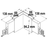Eckverbinder 90° prismatisch für Hängeleuchte Linear Up&Down 3W weiß warmweiß - Beleuchtung