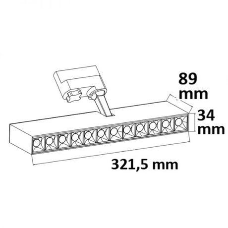 3-Phasen Raster-Schienen-Strahler 35W 45° schwarz matt 4000K - Beleuchtung