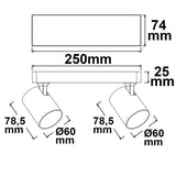 Wand-/Deckenleuchte GU10 Dual IP20 weiß exkl. Leuchtmittel - Beleuchtung