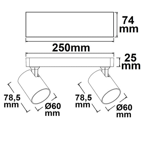 Wand-/Deckenleuchte GU10 Dual IP20 weiß exkl. Leuchtmittel - Beleuchtung