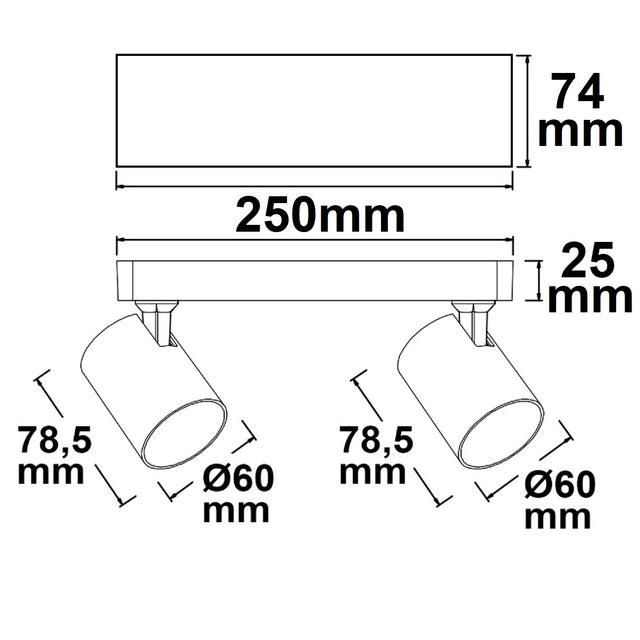 Wand-/Deckenleuchte GU10 Dual IP20 weiß exkl. Leuchtmittel - Beleuchtung