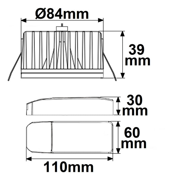LED Einbaustrahler Sys-90 12W weißdynamisch 3000-4000K Push/DALI DT8 dimmbar (exkl. Cover) - Beleuchtung