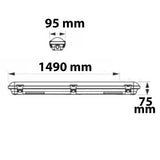LED Wannenleuchte 150cm IP65 PowerSwitch 35-60W ColorSwitch 3000|4000|5000K - Beleuchtung