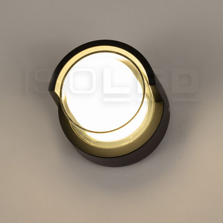 LED Wandleuchte rund 6W IP54 sandschwarz warmweiß - Beleuchtung