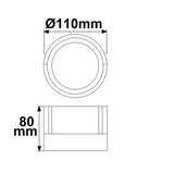 LED Wandleuchte rund 6W IP54 sandschwarz warmweiß - Beleuchtung