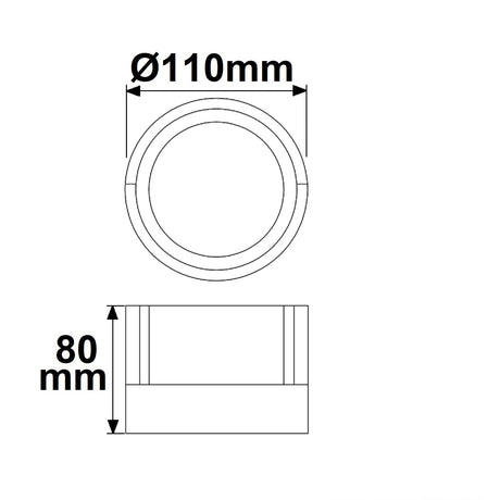 LED Wandleuchte rund 6W IP54 sandschwarz warmweiß - Beleuchtung