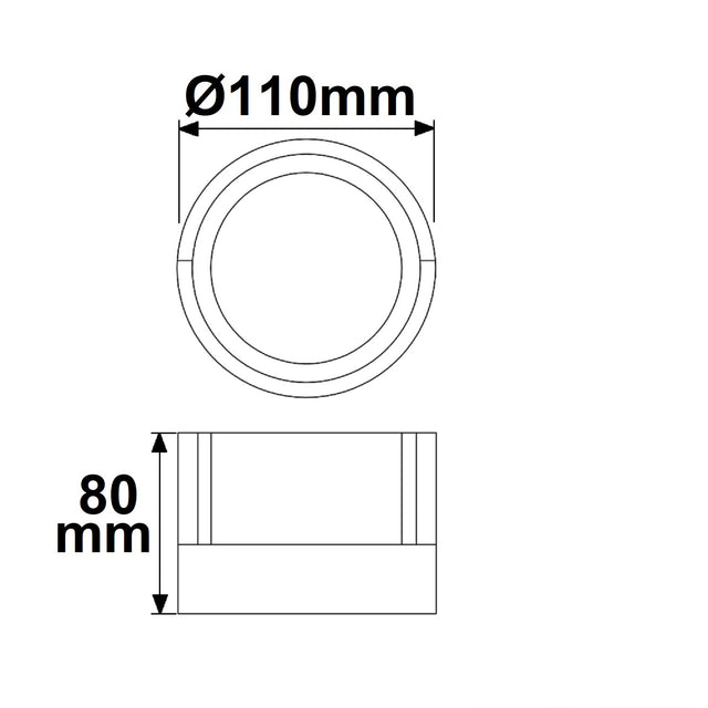 LED Wandleuchte rund 6W IP54 sandschwarz warmweiß - Beleuchtung