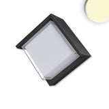 LED Wandleuchte eckig, 6W, IP54, sandschwarz, warmweiß