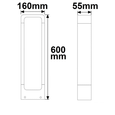 LED Wegeleuchte Poller-2 60cm 9W sandschwarz warmweiß - Beleuchtung