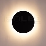 LED Wandleuchte rund, 12W, IP54, sandschwarz, warmweiß