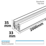 3-Phasen S1 Stromschiene 2m weiß - Beleuchtung