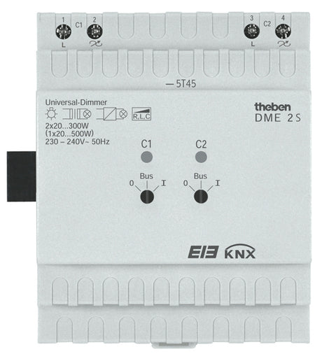THEBEN Dimmaktor KNX 10-500W REG 4TE uni DME 2 S EIB/KNX Handbedien 2Ausg