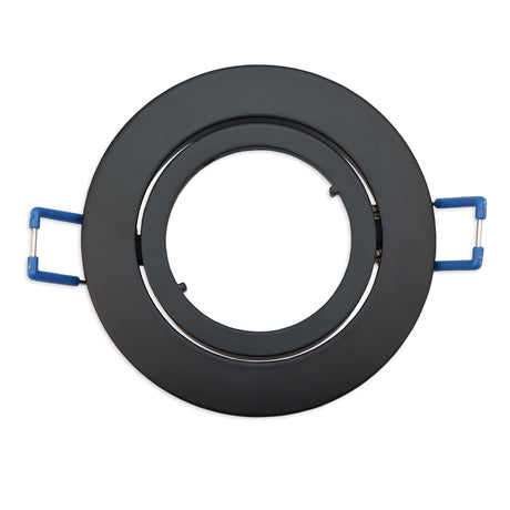Einbaurahmen rund, Loch 68mm, Alu schwarz, für GU10/MR16 Spots