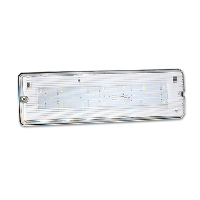 1500mAh Ni-cd Batterie, >3 Std. Notlichtbetrieb mit Lichtleistung 190 Lumen, 4 selbstklebende Sticker (Pfeil links/rechts/oben/unten) liegen jeder Leuchte bei, Erkennungsweite 18 Meter, geeignet zur Kennzeichnung von Fluchtwegen gemäß ÖVE 810