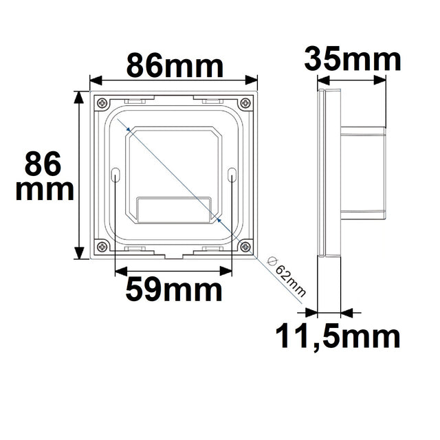 Sys-Pro weißdynamische 4 Zonen Einbau-Touch-Fernbedienung + DMX-Output weiß 230V - Beleuchtung
