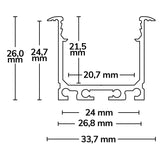 LED Einbauprofil DIVE24 Aluminium weiß RAL 9010 200cm - Beleuchtung