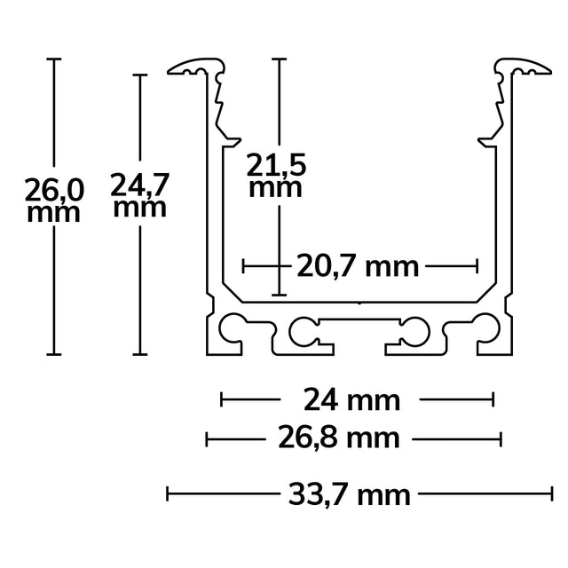 LED Einbauprofil DIVE24 Aluminium weiß RAL 9010 200cm - Beleuchtung