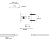LED CRI940 MiniAMP Flexband 12V DC 12W IP20 4000K 120cm beids. 30cm Kabel + maleAMP 300 LED/m - Beleuchtung