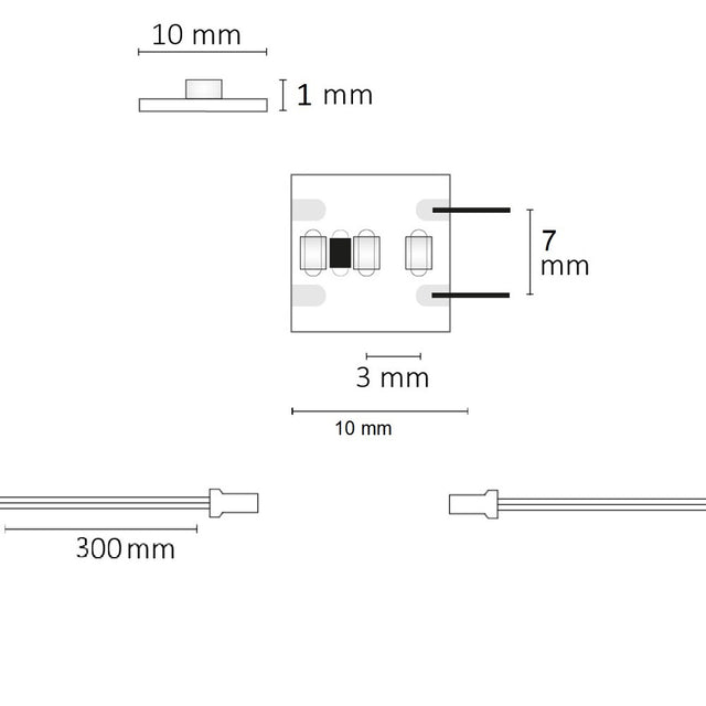 LED CRI940 MiniAMP Flexband 12V DC 12W IP20 4000K 120cm beids. 30cm Kabel + maleAMP 300 LED/m - Beleuchtung