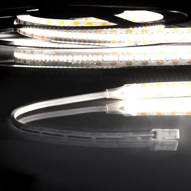 LED CRI940 MiniAMP Flexband 12V DC 12W IP20 4000K 120cm beids. 30cm Kabel + maleAMP 300 LED/m - Beleuchtung
