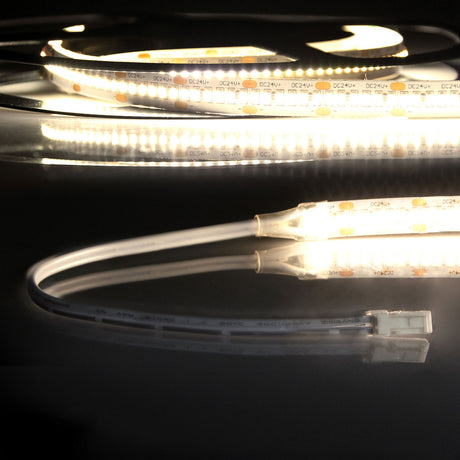 LED CRI930 MiniAMP Flexband, 24V DC, 6W, IP20, 3000K, 120cm, beids. 30cm Kabel + maleAMP, 300 LED/m