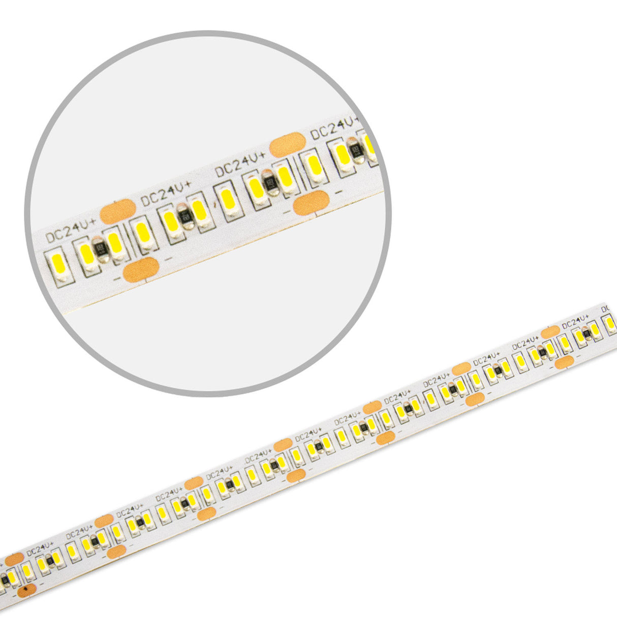 LED CRI930 MiniAMP Flexband 24V DC 12W IP20 3000K 250cm beids. 30cm Kabel + maleAMP 300 LED/m - Beleuchtung