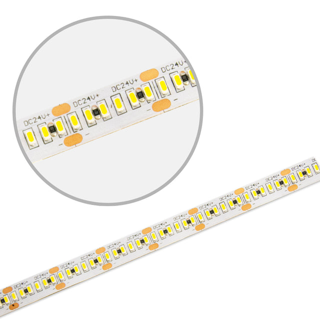 LED CRI930 MiniAMP Flexband 24V DC 6W IP20 3000K 250cm beids. 30cm Kabel + maleAMP 300 LED/m - Beleuchtung