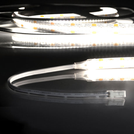 LED CRI940 MiniAMP Flexband 24V DC 12W IP20 4000K 500cm beids. 30cm Kabel + maleAMP 300 LED/m - Beleuchtung