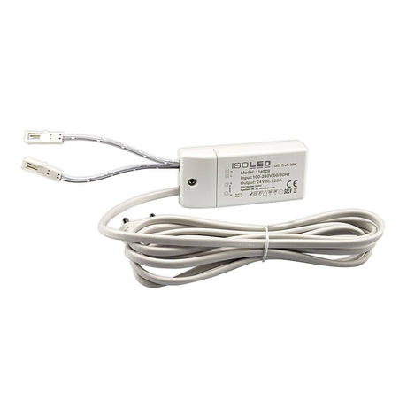 LED Trafo MiniAMP 24V/DC 0-30W 200cm Kabel mit Flachstecker sekundär 2 female Buchsen - Beleuchtung