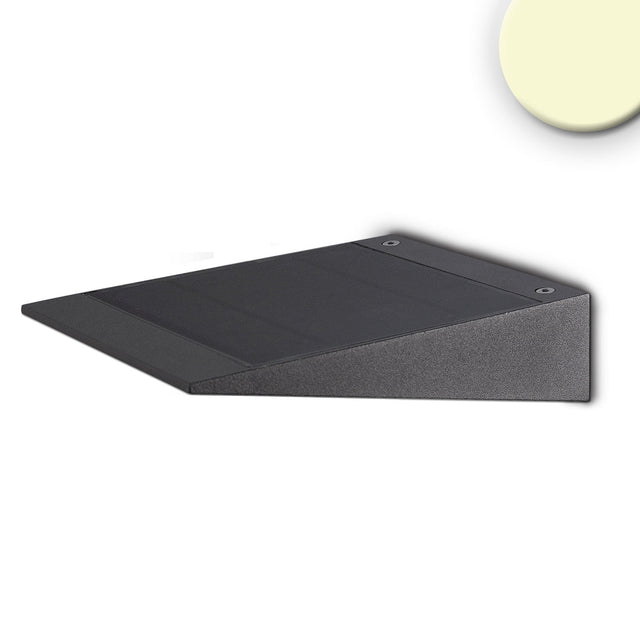Polykristallines 2.2W Solar Panel, Akku Kapazität 2200mAh nach Entleerung vollständig geladen ab einer Sonneneinstrahlung über mind. 6 bis 8 Stunden, Lichtleistung im 100% Betrieb für ca. 2.5 bis max. 3 Stunden, StandBy Betrieb auf 15% ca. 20 bis max. 25 Stunden