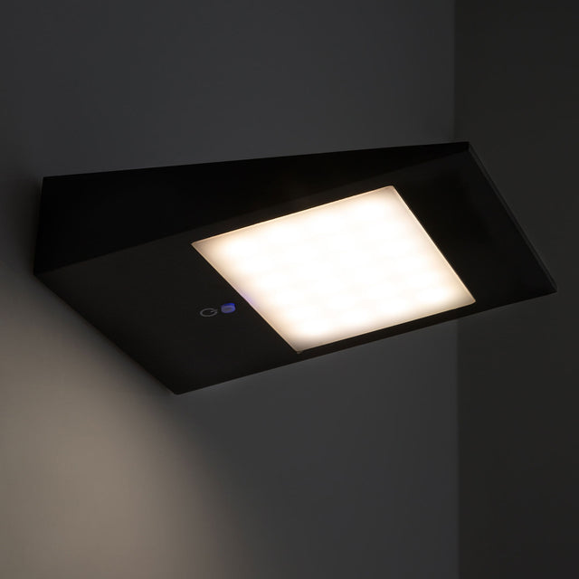 LED SOLAR Wandleuchte mit HF-Bewegungs- u. Helligkeitssensor 2W IP54 warmweiß - Beleuchtung