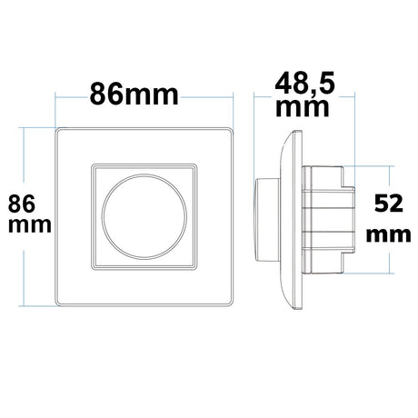 Sys-Pro 1 Zone Einbau-Drehknopf/Funk-Dimmer mit 0/1-10V Output + 4A Schaltrelais 85-265V - Beleuchtung