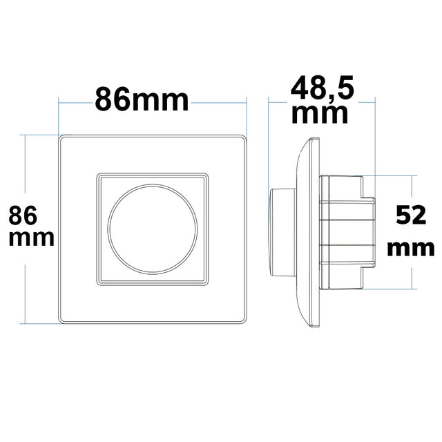 Sys-Pro 1 Zone Einbau-Drehknopf/Funk-Dimmer mit 0/1-10V Output + 4A Schaltrelais 85-265V - Beleuchtung