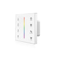 Sendefrequenz 2.4GHz (Reichweite bis zu 30 Meter), optionaler DMX512 Output (Adresse 001, 002, 003, 004), Touch mit Signalton (deaktivierbar)