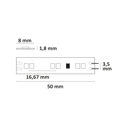 LED CRI919/940 MiniAMP CCT Flexband 12V DC 8W IP20 250cm 2 polig Kabel mit Stecker 126 LED/m - Beleuchtung