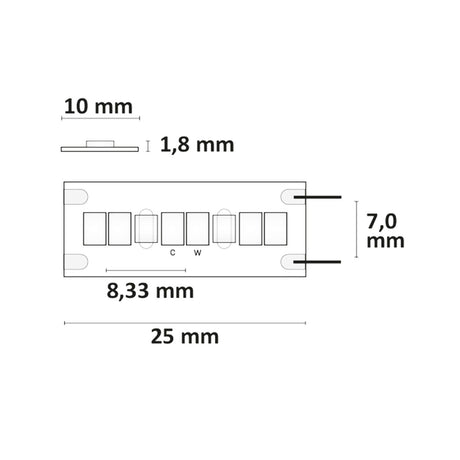 LED CRI919/940 MiniAMP CCT Flexband 12V DC 15W IP20 250cm 2 polig Kabel mit Stecker 240 LED/m - Beleuchtung