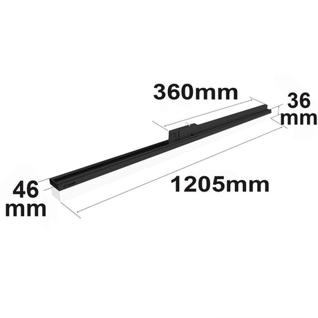 3-Phasen Linearleuchte 1200mm 40W 110° schwarz matt 4000K - Beleuchtung