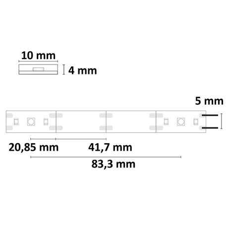 LED UV-C MiniAMP Flexband 270nm 12V DC 3W IP54 58cm weiß eins. Kabel + maleAMP 12 LED/m - Beleuchtung