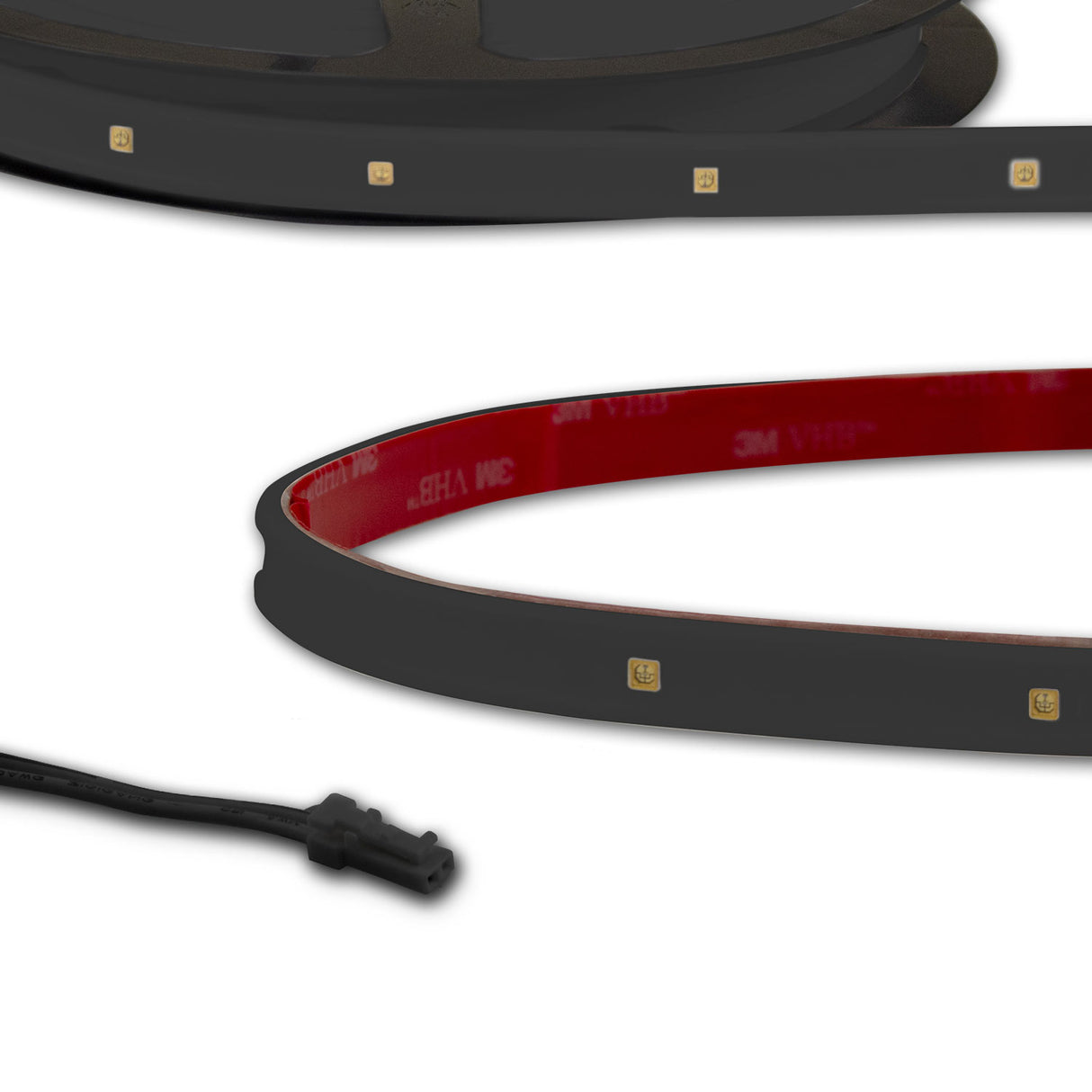 LED UV-C MiniAMP Flexband 270nm, 12V DC, 6W, IP54, 116cm, schwarz, eins. Kabel + maleAMP, 12 LED/m