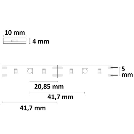 LED UV-C MiniAMP Flexband 270nm 12V DC 6W IP54 116cm schwarz eins. Kabel + maleAMP 12 LED/m - Beleuchtung