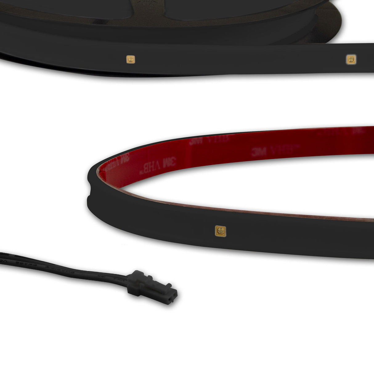 LED UV-C MiniAMP Flexband 270nm, 12V DC, 6W, IP54, 58cm, schwarz, eins. Kabel + maleAMP, 24 LED/m