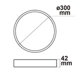 LED Deckenleuchte PRO schwarz 30W rund DN300 ColorSwitch 2700|3000|4000K dimmbar - Beleuchtung