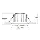 LED Einbauleuchte 68 MiniAMP alu gebürstet 5W 24V DC 2700K dimmbar - Beleuchtung