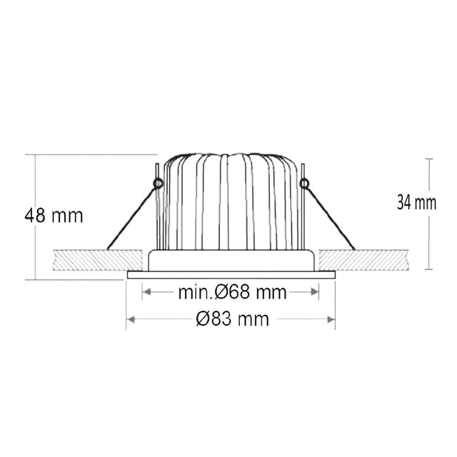 LED Einbauleuchte 68 MiniAMP alu gebürstet 5W 24V DC 2700K dimmbar - Beleuchtung